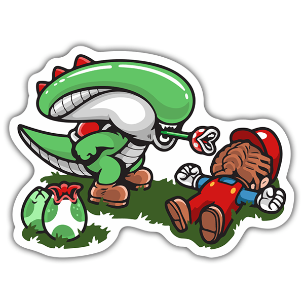Car & Motorbike Stickers: Alien vs Mario Bros