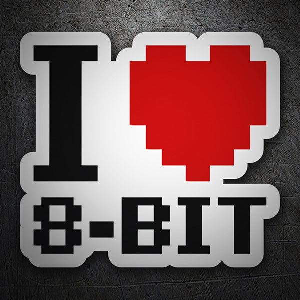Car & Motorbike Stickers: I Love 8-Bit