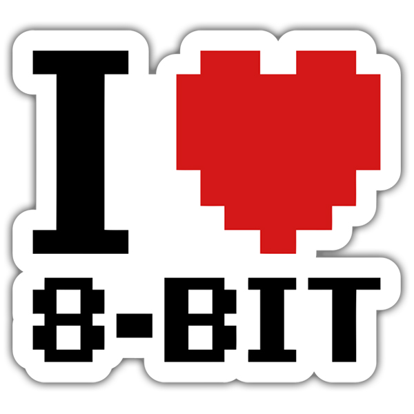 Car & Motorbike Stickers: I Love 8-Bit