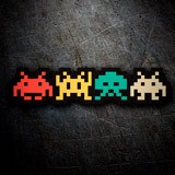 Car & Motorbike Stickers: Space Invaders Martians Colour 3