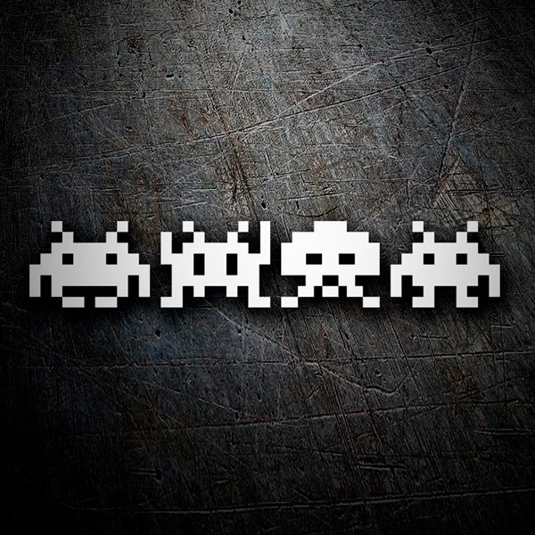 Car & Motorbike Stickers: Space Invaders Martians in Row