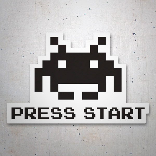 Car & Motorbike Stickers: Space Invaders Martian Press Start