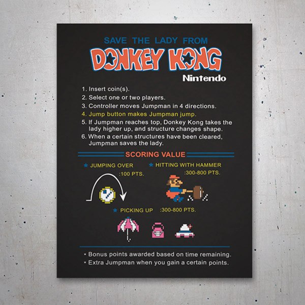 Car & Motorbike Stickers: Donkey Kong Instructions