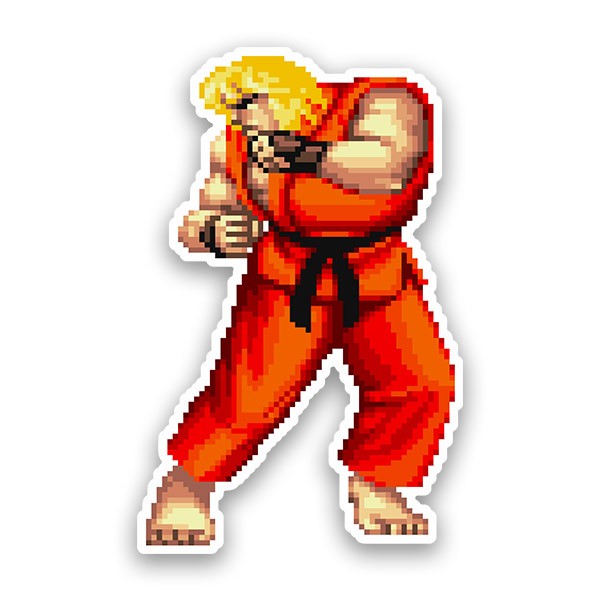 Car & Motorbike Stickers: Street Fighter Ken Pixel 16 Bits