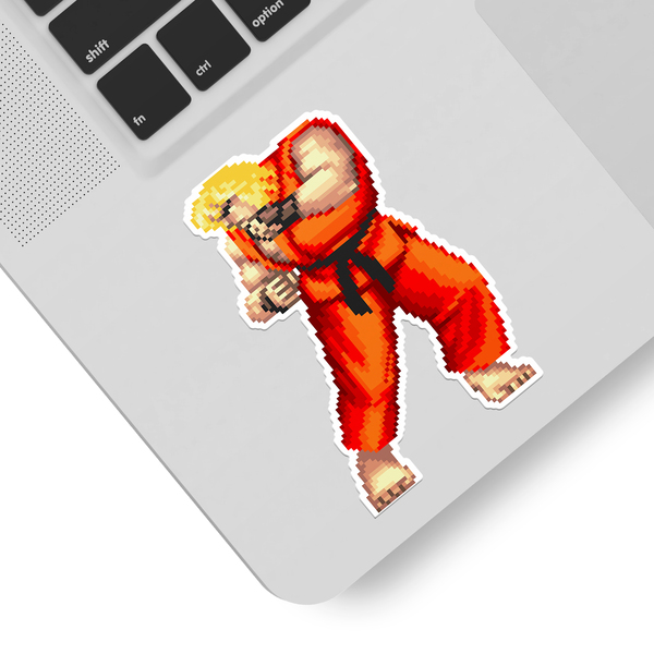 Car & Motorbike Stickers: Street Fighter Ken Pixel 16 Bits