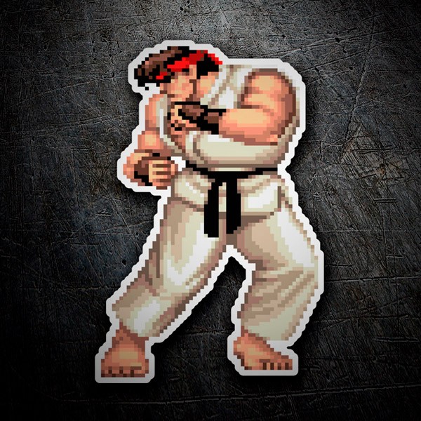 Car & Motorbike Stickers: Street Fighter Ryu Pixel 16 Bits