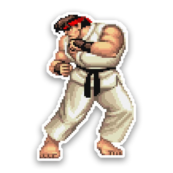 Car & Motorbike Stickers: Street Fighter Ryu Pixel 16 Bits