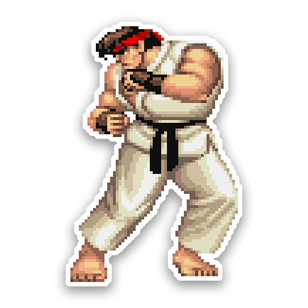 Car & Motorbike Stickers: Street Fighter Ryu Pixel 16 Bits