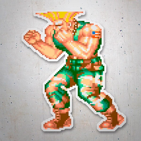 Car & Motorbike Stickers: Street Fighter Guile Pixel 16 Bits