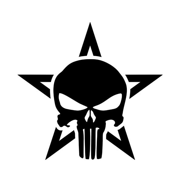 Car & Motorbike Stickers: Punisher Skull Star