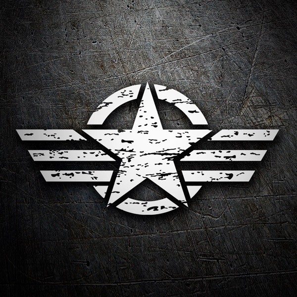 Car & Motorbike Stickers: Star US Army worn out