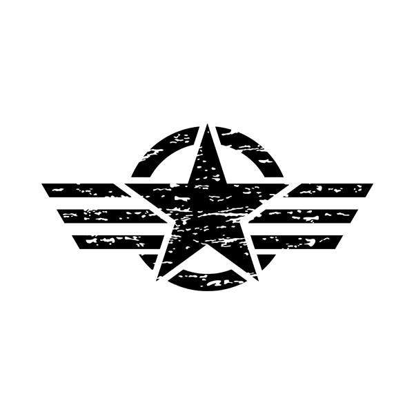 Car & Motorbike Stickers: Star US Army worn out