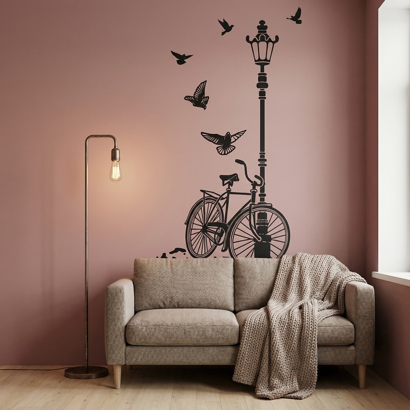 Wall Stickers: Bicycle and Lamp