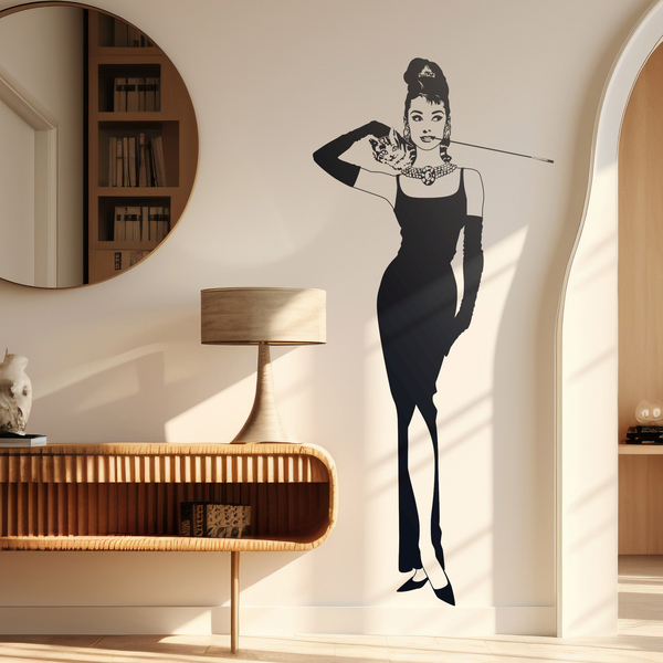 Wall Stickers: Audrey with her cat 2