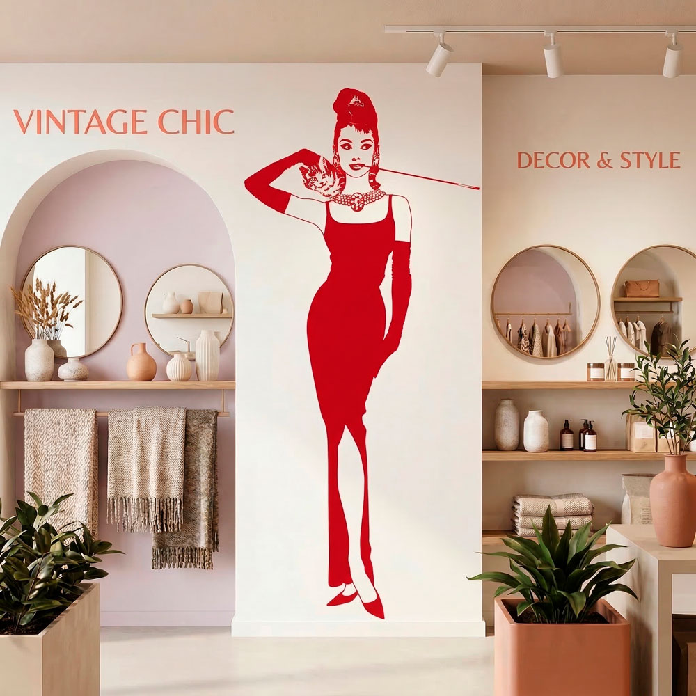 Wall Stickers: Audrey with her cat