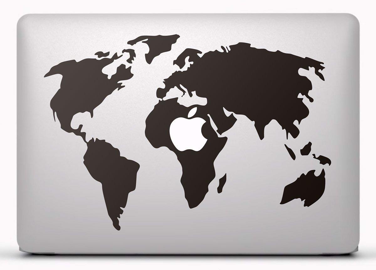 Car & Motorbike Stickers: World map MacBook 2