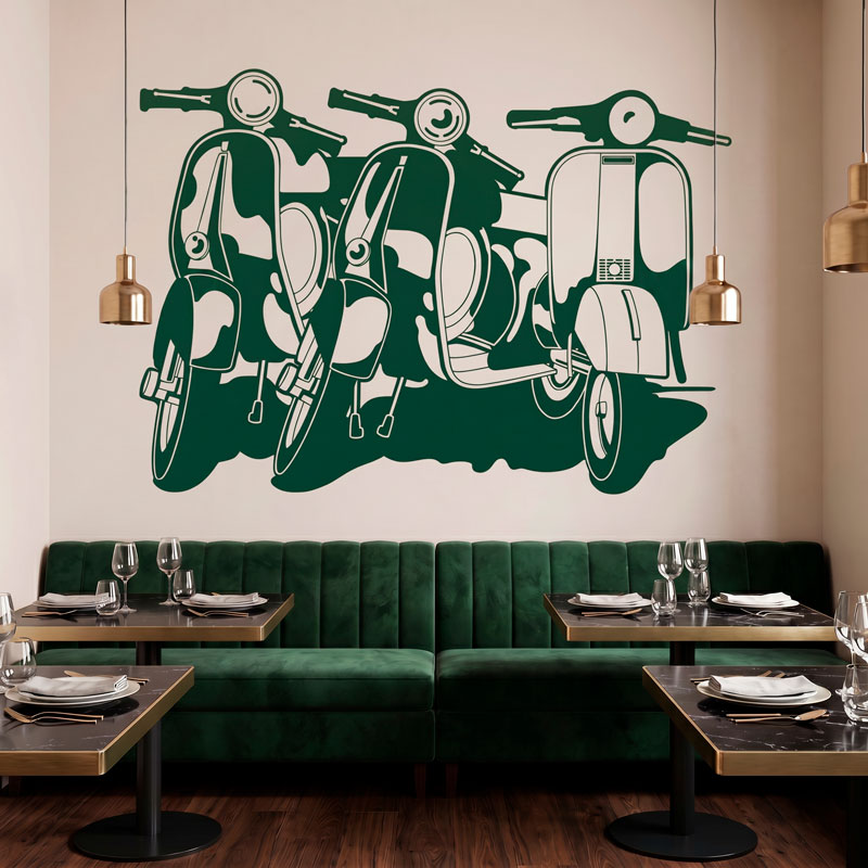 Three Vespa Scooters 2/7