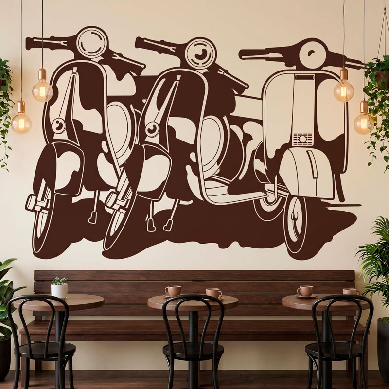 Three Vespa Scooters 5/7