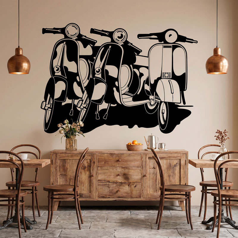 Three Vespa Scooters 7/7