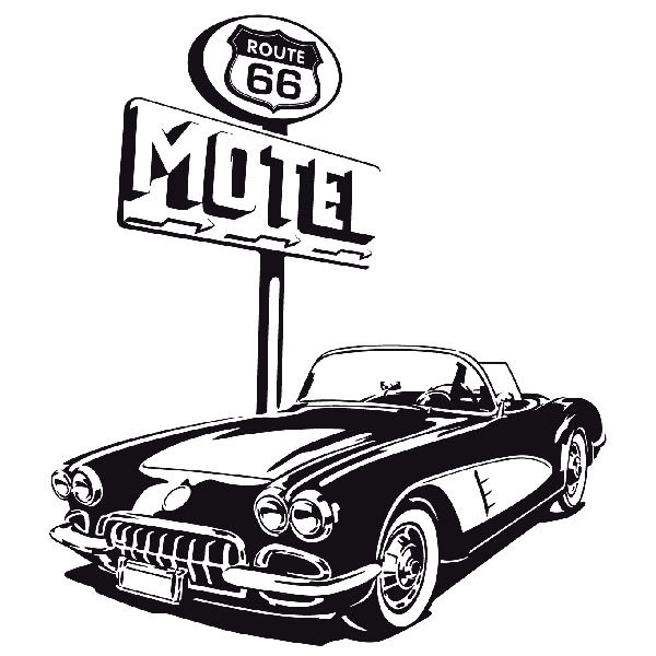 Wall Stickers: Chevrolet Corvette Route 66