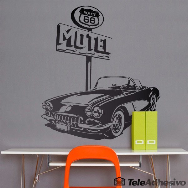 Wall Stickers: Chevrolet Corvette Route 66