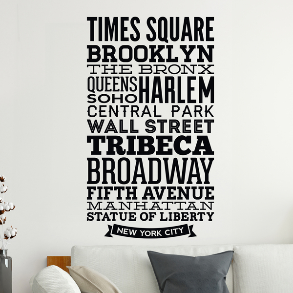 Wall Stickers: Typographic New York streets