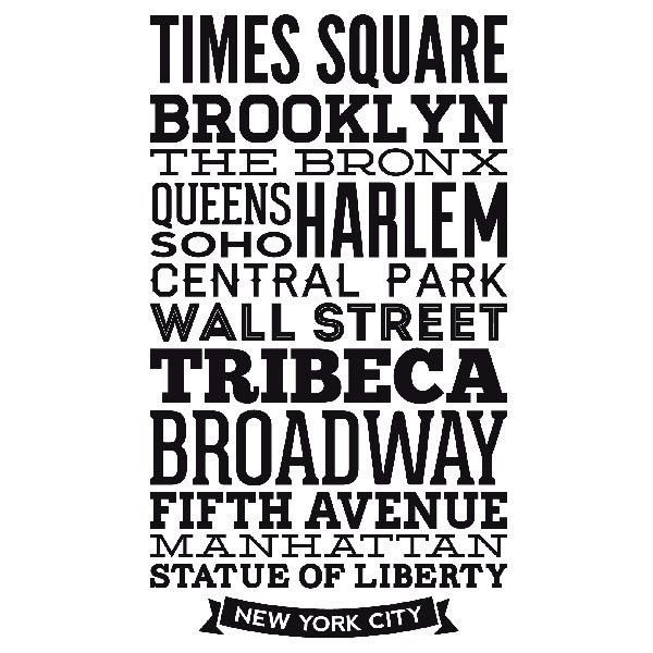 Wall Stickers: Typographic New York streets