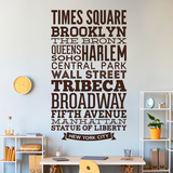 Wall Stickers: Typographic New York Streets 2
