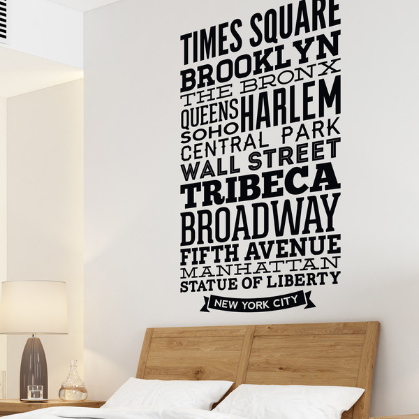 Wall Stickers: Typographic New York streets