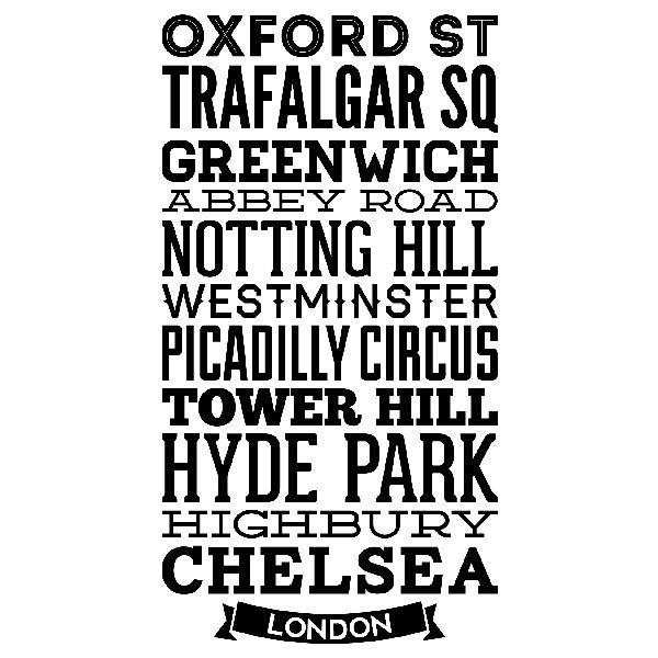 Wall Stickers: Typographic Streets London