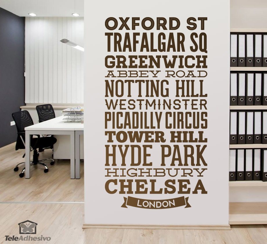 Wall Stickers: Typographic Streets London