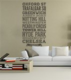 Wall Stickers: Typographic Streets London 4
