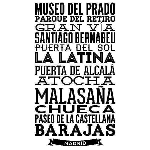 Wall Stickers: Typographic of Streets of Madrid