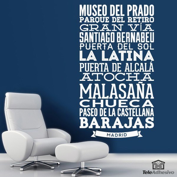 Wall Stickers: Typographic of Streets of Madrid