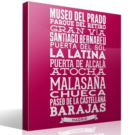 Wall Stickers: Typographic of Streets of Madrid