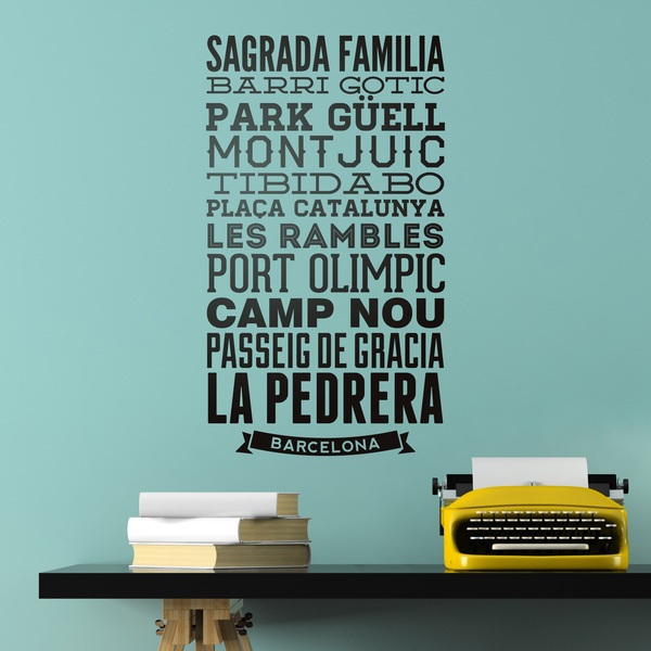 Wall Stickers: Typographic of Streets of Barcelona 0