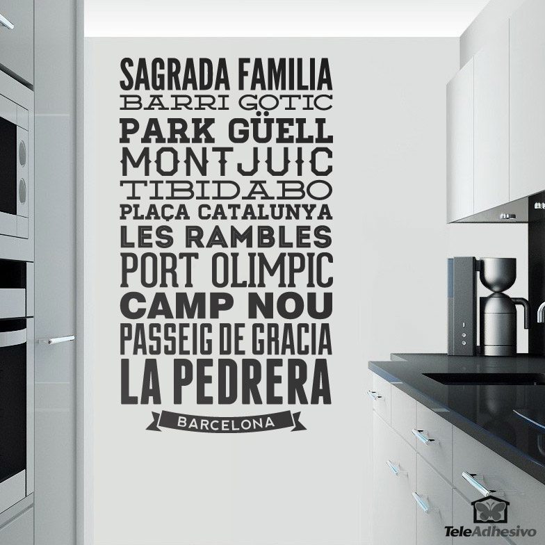 Wall Stickers: Typographic of Streets of Barcelona