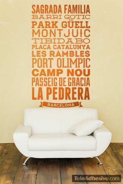 Wall Stickers: Typographic of Streets of Barcelona