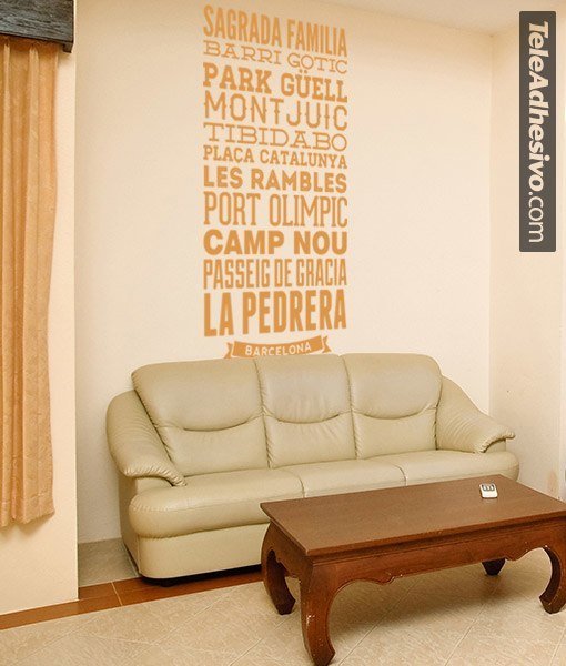 Wall Stickers: Typographic of Streets of Barcelona