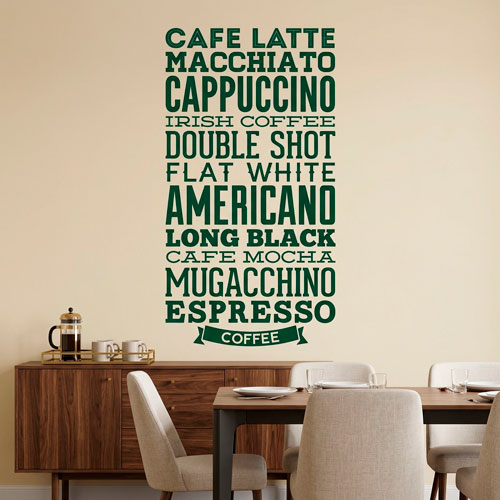 Wall Stickers: Coffee varieties