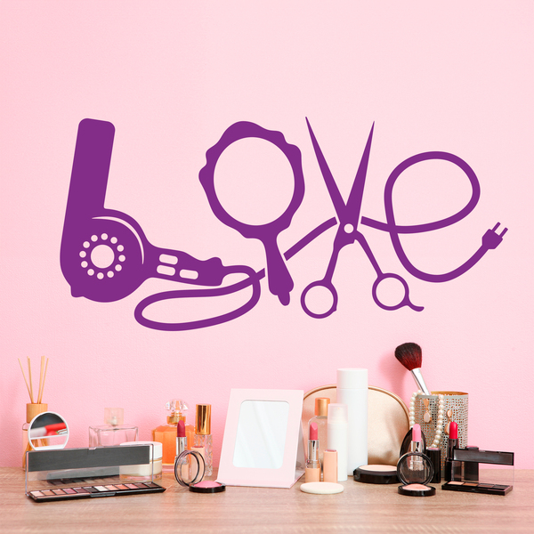 Wall Stickers: Hairdressing articles Love