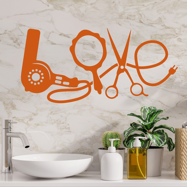 Wall Stickers: Hairdressing articles Love