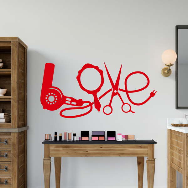 Wall Stickers: Hairdressing articles Love