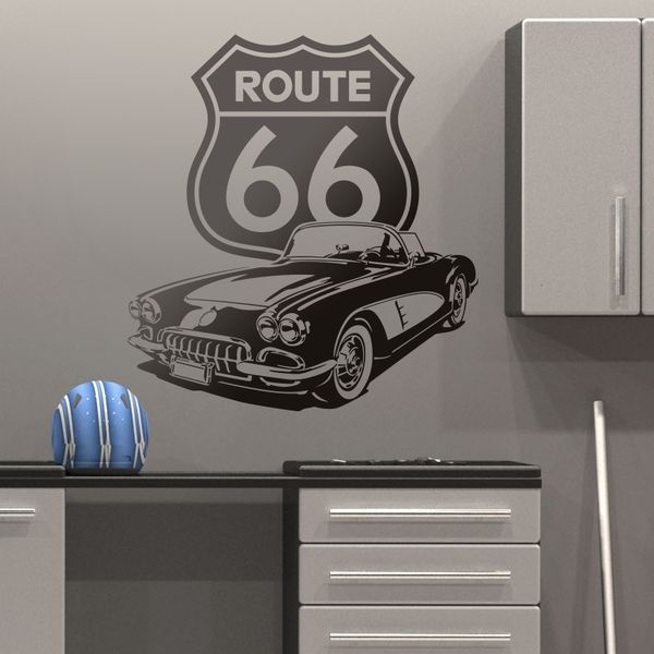 Wall Stickers: Corvette Route 66