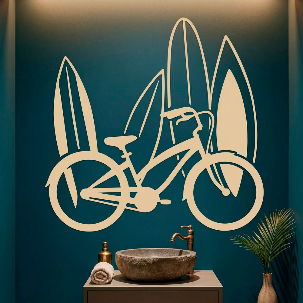 Wall Stickers: Bike and surf