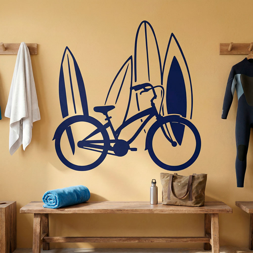 Wall Stickers: Bike and surf