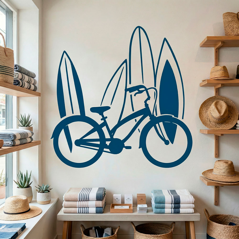 Wall Stickers: Bike and surf