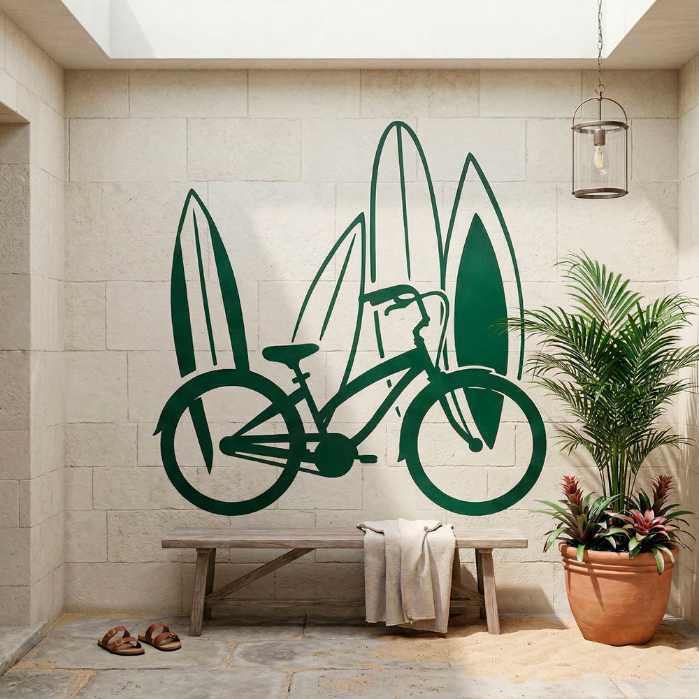 Wall Stickers: Bike and surf