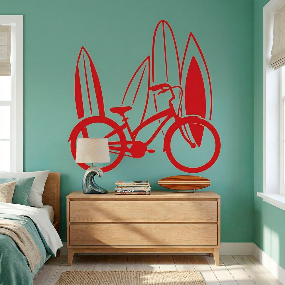 Wall Stickers: Bike and surf