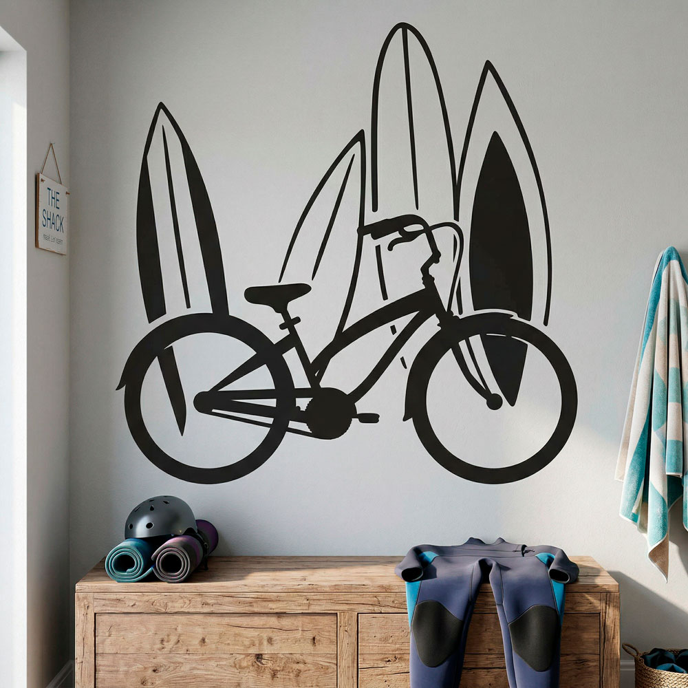 Wall Stickers: Bike and surf